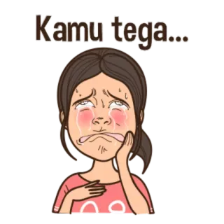 😩 Kamu tega... llorando, triste, molesto, emocional, mujer, lágrimas whatsapp sticker