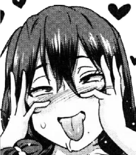 ❤️ Anime, Fofo, Rosto, Língua, Garota telegram sticker