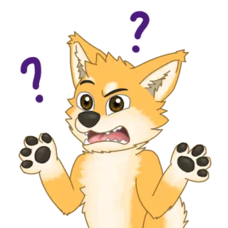 ❓ cane, cartone animato, domanda, confuso, animale, espressione telegram sticker