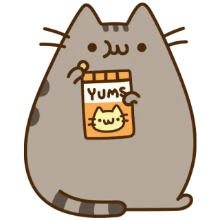 🌽 Pusheen YUMS 猫, Pusheen, おいしい, 食べ物, 可愛い telegram sticker