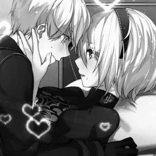 🖤 アニメ, カップル, 恋愛, 愛, イラスト telegram sticker