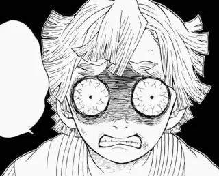 👀 Zenitsu Agatsuma Demon Slayer animé, manga, Demon Slayer, Zenitsu, choqué, effrayé, expression whatsapp sticker