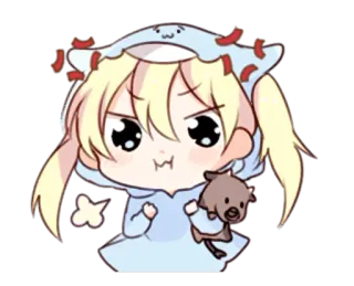😤 ちび, アニメ, 漫画, 可愛い, 怒り, 動物 telegram sticker