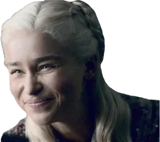 😌 Daenerys Targaryen Game of Thrones daenerys targaryen, game of thrones, khaleesi, emilia clarke, smile, meme, fantasy, television whatsapp sticker