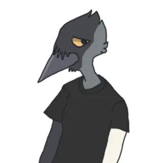 😔 corvo, uccello, personaggio, adesivo, antropomorfo telegram sticker