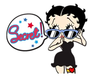 🤐 Betty Boop Secret! 만화, 비밀, 레트로, 안경, 베티 붑 telegram sticker