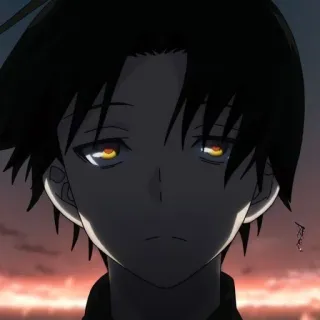 🌟 Anime, Garçon, Sombre, Portrait, Manga whatsapp sticker