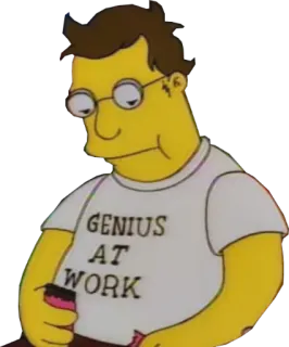 🎮 null GENIUS AT WORK Simpsons, Genius, Work, Cartoon, Nerd telegram sticker