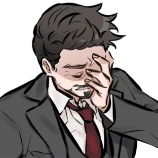 🤦‍♂️ Iron Man iron man, marvel, tony stark, sad, disappointed, facepalm telegram sticker