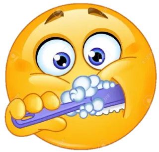 😁 Emoji, Sikat gigi, Gigi, Bersih, Senyum, Mulut telegram sticker