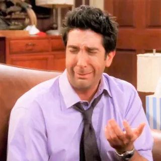 😭 Ross Geller Friends Ross Geller, Friends, chorando, triste telegram sticker