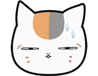 😥 gato, lindo, sticker, emoticono, calicó, animal whatsapp sticker