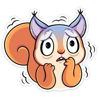 😱 esquilo, desenho animado, animal, fofo, nervoso, assustado, ansioso telegram sticker