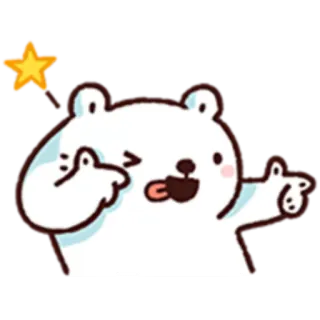 😉 urso, desenho animado, fofo, ilustração, emoji, dedo do meio, gesto, ofensivo whatsapp sticker