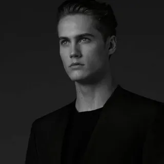 🌙 homem, retrato, preto e branco, masculino, modelo, moda, bonito telegram sticker