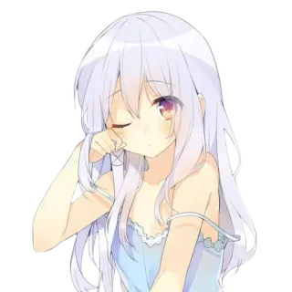 ❤️‍🩹 anime, meisje, slaperig, schattig, cartoon telegram sticker