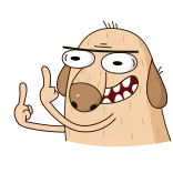 🖕 cartoon, dog, middle finger, offensive, gesture, animal telegram sticker