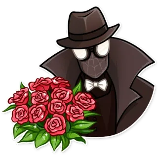 💐 Spider-Man spiderman, spider-man noir, rosen, blumenstrauß, blumen, superheld whatsapp sticker