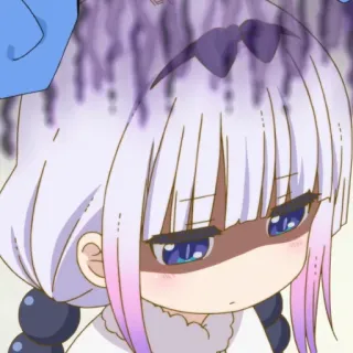 ☁️ Kanna Kamui Miss Kobayashi's Dragon Maid anime, naga, Kanna, imut, marah whatsapp sticker