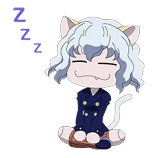 😴 Neferpitou Hunter x Hunter ZZZ anime, cat, sleeping, chibi, cute, hunter x hunter, neferpitou telegram sticker
