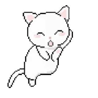 😜 cat, pixel art, cute, kawaii, animal, kitten telegram sticker