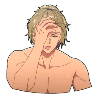 😩 anime, exhaustion, despair, sadness, frustration telegram sticker