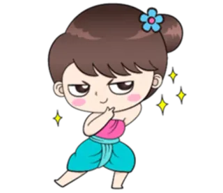🤔 Desenho animado, Garota, Bonito, Brilho, Dança, Pose telegram sticker