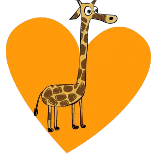 💛 girafa, coração, animal, fofo, amor whatsapp sticker