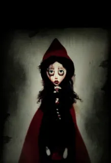 🙂 Little Red Riding Hood conte de fées, chaperon rouge, gothique, effrayant, sinistre, sombre telegram sticker