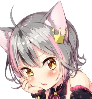 😒 Anime, Catgirl, Kawaii, Schattig, Meisje, Manga telegram sticker