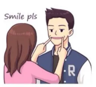 🤗 Smile pls smile, couple, encouragement, cartoon telegram sticker