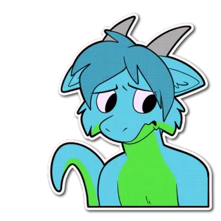 😢 naga, kartun, furry, antropomorfik, monster, makhluk telegram sticker