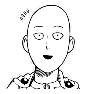 😀 Saitama One-Punch Man Saitama, One-Punch Man, anime, manga, hero, bald telegram sticker