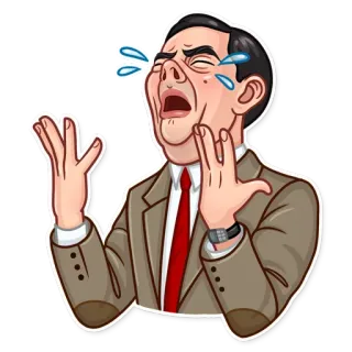 😭 Mr. Bean Mr.ビーン, 泣く, 悲しい, 動揺, アニメ, 感情, ステッカー telegram sticker