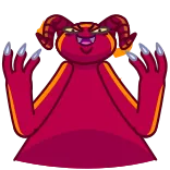 😤 monster, demon, horns, claws, fantasy, red, cartoon telegram sticker