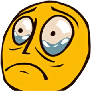 😭 płacz, smutny, emoji, żółty, twarz, wyraz telegram sticker