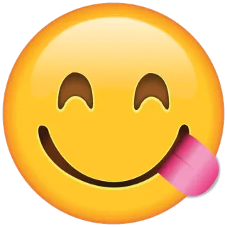 😋 Эмодзи, Смайлик, Лицо, Язык, Выражение, Счастливый, Смешной telegram sticker