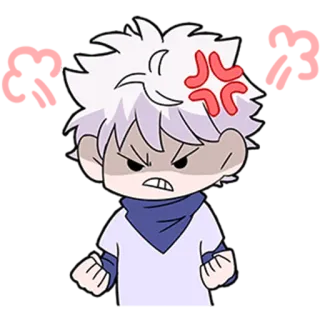 😤 Killua Zoldyck Hunter x Hunter Anime, Marah, Kartun, Fanart, Killua, Hunter x Hunter, Karakter telegram sticker