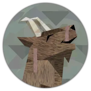 😶 goat, animal, geometric, sticker, illustration, polygon telegram sticker