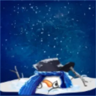 🙁 snowman, winter, snow, scarf, hat, holiday telegram sticker