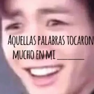 ➖ AQUELLAS PALABRAS TOCARON MUCHO EN MI text, face, spanish, expression, meme telegram sticker