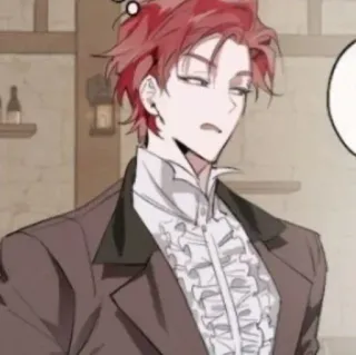 🥀 Anime, Manga, Pelo rojo, Personaje, Ilustración, Retrato telegram sticker