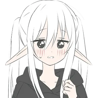 😬 Anime, Elfo, Kawaii, Carino, Ragazza Anime, Manga, Cartone animato telegram sticker