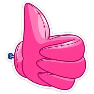 👍 thumbs up, like, good, positive, approval, agreement, pink, sewn whatsapp sticker