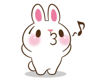 😗 зайчик, милый, животное, кролик, мультфильм whatsapp sticker