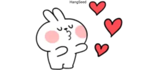 ❤️ coniglio, amore, cuori, carino, bacio, cartone animato telegram sticker