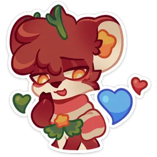 🥰 schattig, cartoon, dier, personage, hartjes, lief, sticker, kunst telegram sticker