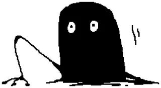 😌 Blob, Dessin animé, Noir et blanc, Personnage telegram sticker