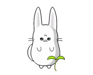 😭 うさぎ, かわいい, 悲しい, 泣く, 植物 telegram sticker