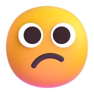 😕 อิโมจิ, เศร้า, อารมณ์เสีย, สีหน้า telegram sticker